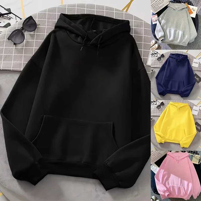 Fall Winter Female Trend Sporty Pullover Streetwear 2025 Hot Sale Woman Pure Color Hoodie Urban Casual Fashion Hooded Sweatshirt W251020