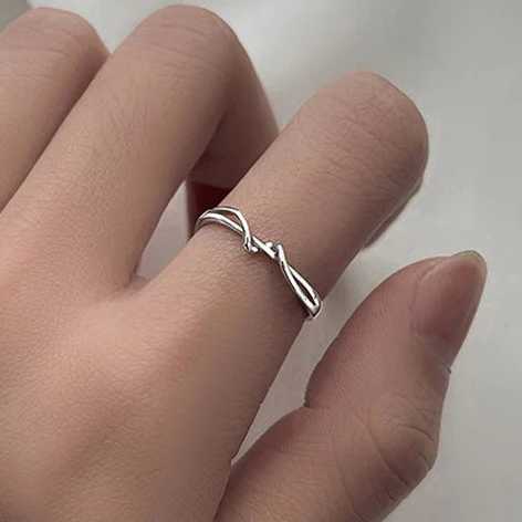 PONYKISS 925 Sterling Silver Minimalist Distorted Round Rings for Women Trendy Adjustable Fine Jewelry Geometric Accessories J251020