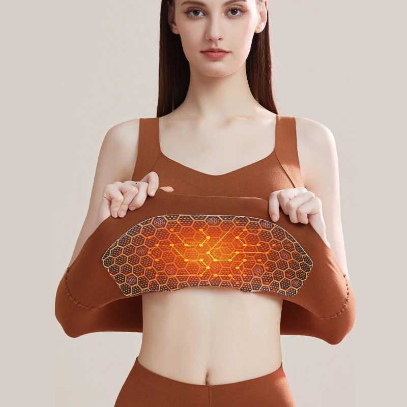 Warm Vest With Chest Cushion Slim Fit Base Boiling And Seamless Patch Worn Externally And Internally Lingerie For WomenT251020