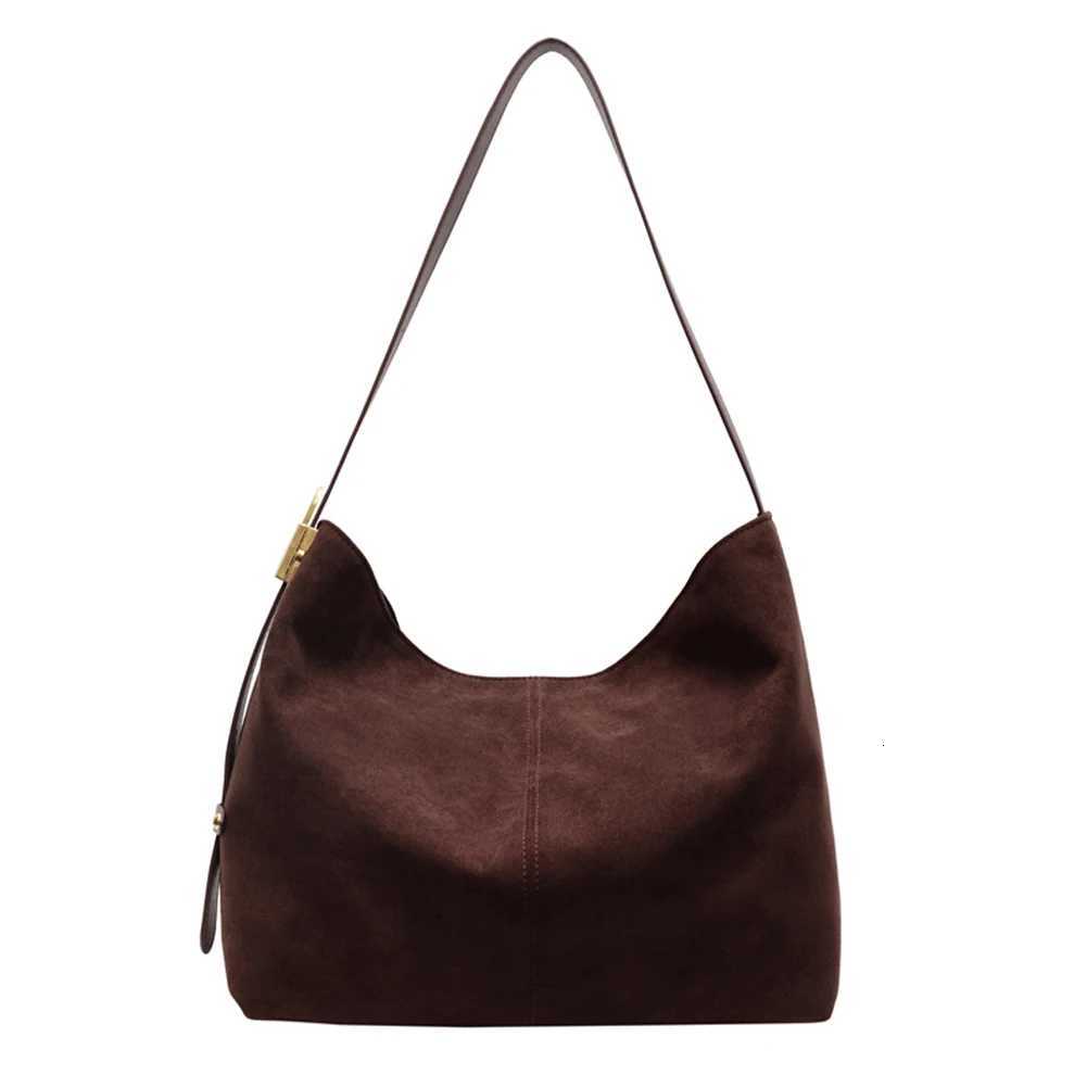 Women Vintage Shoulder Bag Large Capacity Suede Slouchy Crossbody Bag Adjustable Strap Casual Satchel Bag Female Commute BagT251020