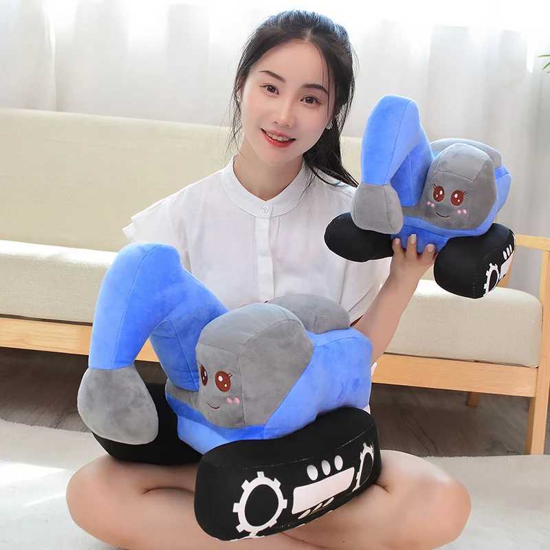 New 2638cm Creative Excavator Plush Toys Stuffed Soft Machine Plush Pillow Kawaii Home Decorative Boys Kids Birthday Gifts J251020