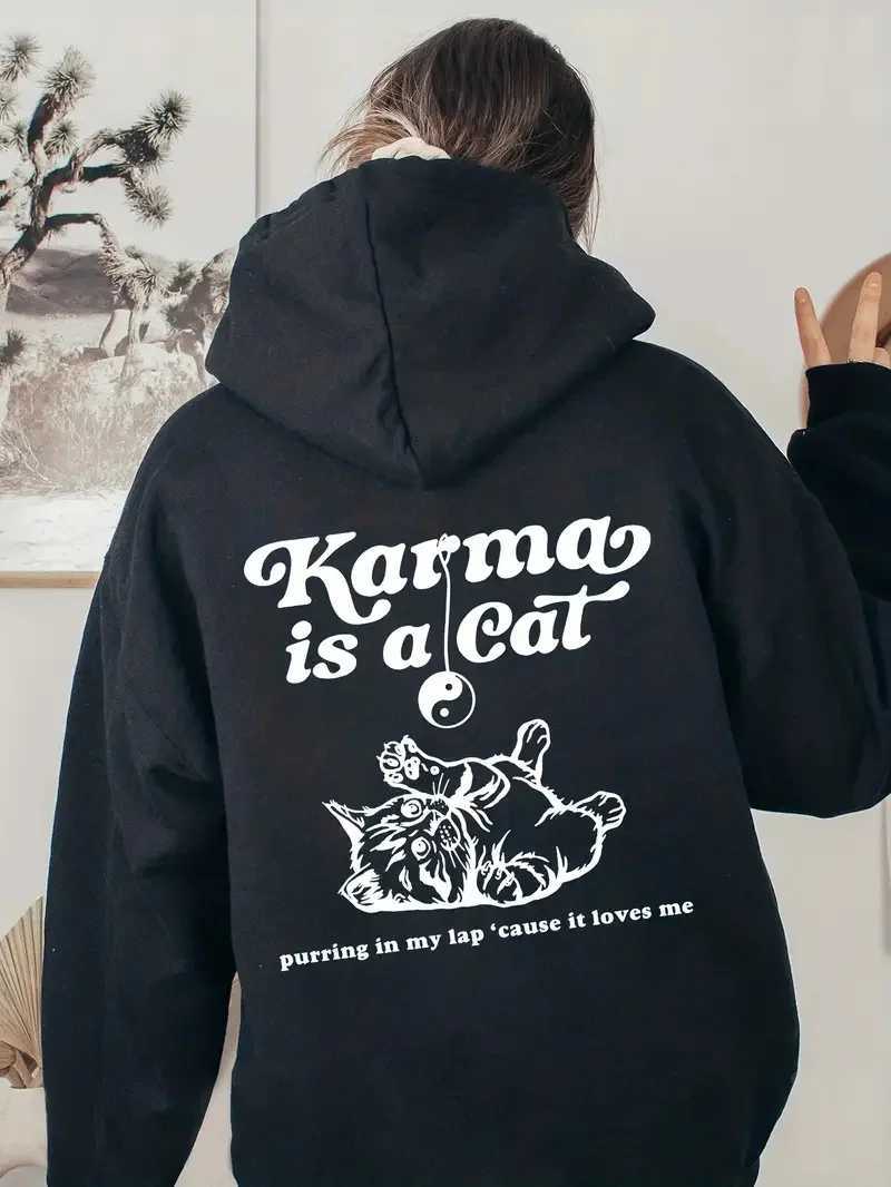 Run Little Rose Back Print Hoodie Womens FLeece Hoodie High Street Versatile Y2K New AutumnWinter Womens Hoodie W251020