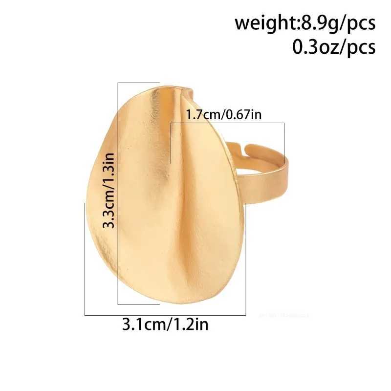 Big Unique Irregular Geometric Open Rings Set for Women Punk Gold Color Adjustable Finger Ring Couple Wed Accessories J251020