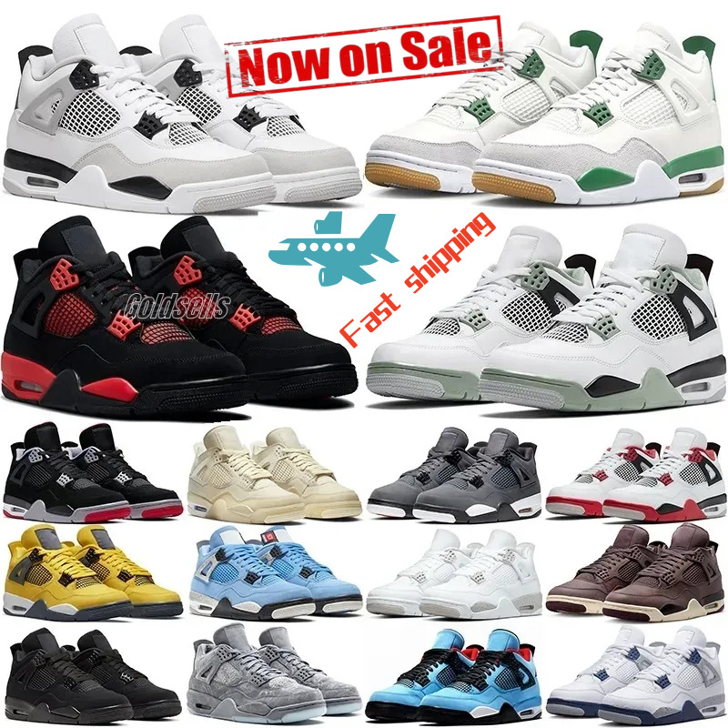 Designer 4 Basketball Shoes For Men Women 4s Black Cat Sail Red Thunder White Oreo Cactus Jack University Blue Infrared Cool Grey Bred Guava Sport Sneakers Trainers 04