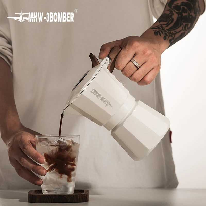 MHW3BBER Coffee Maker Moka Pot Double Valve resso Italian Cuban Coffee hine Caf Brewing Tools He Barista Accessories Y251020