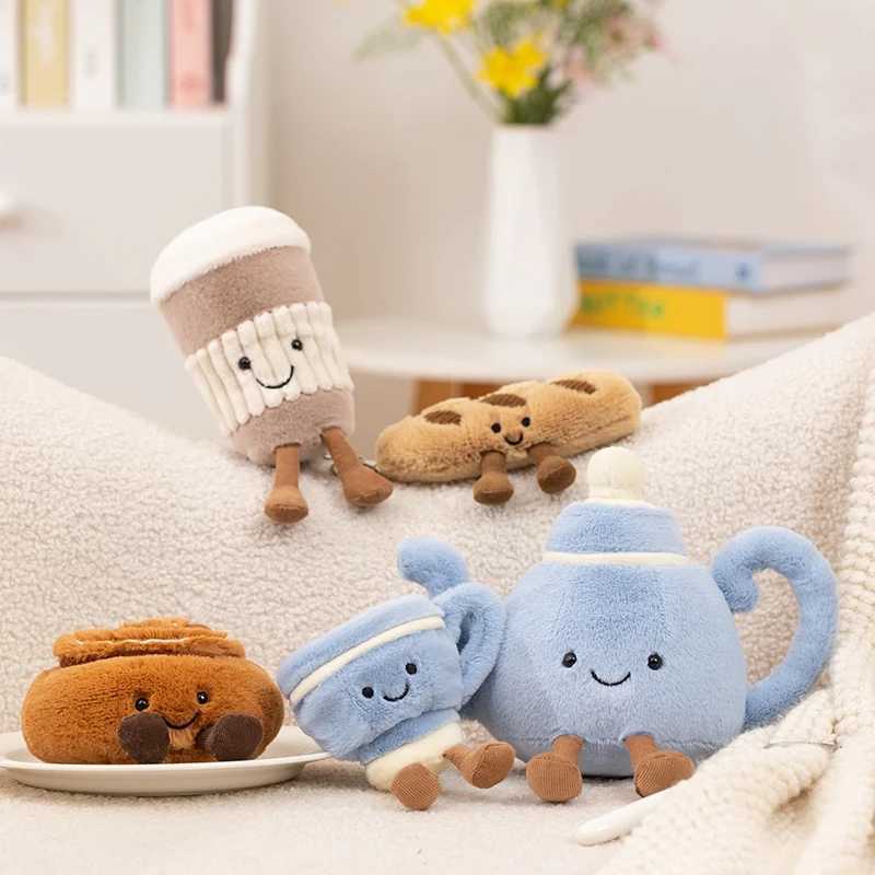Cartoon Fun Hot Sell Cookie Plush Doll Pentant Cake Baguette Cinnamon Teapot Coffee Cup Plush Toy Home Decor Gift For Children J251020