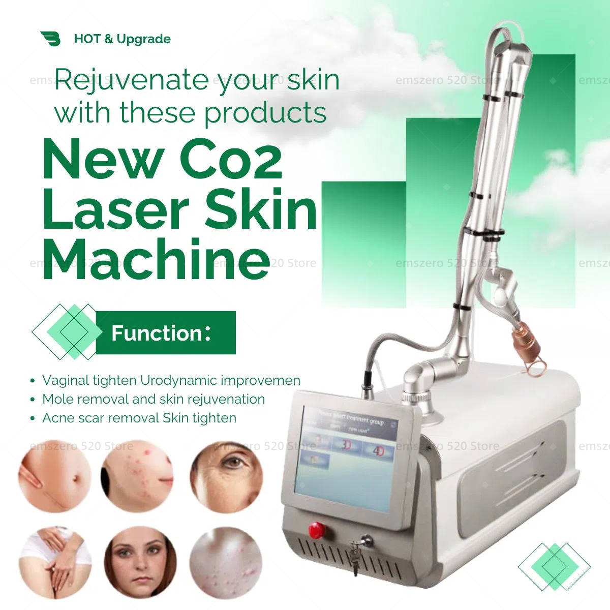 Professional CO2 Fractional Laser Machine Skin Resurfacing Wrinkle Removal and Skin Tightening Device For Spa and Aesthetic Clinic Use