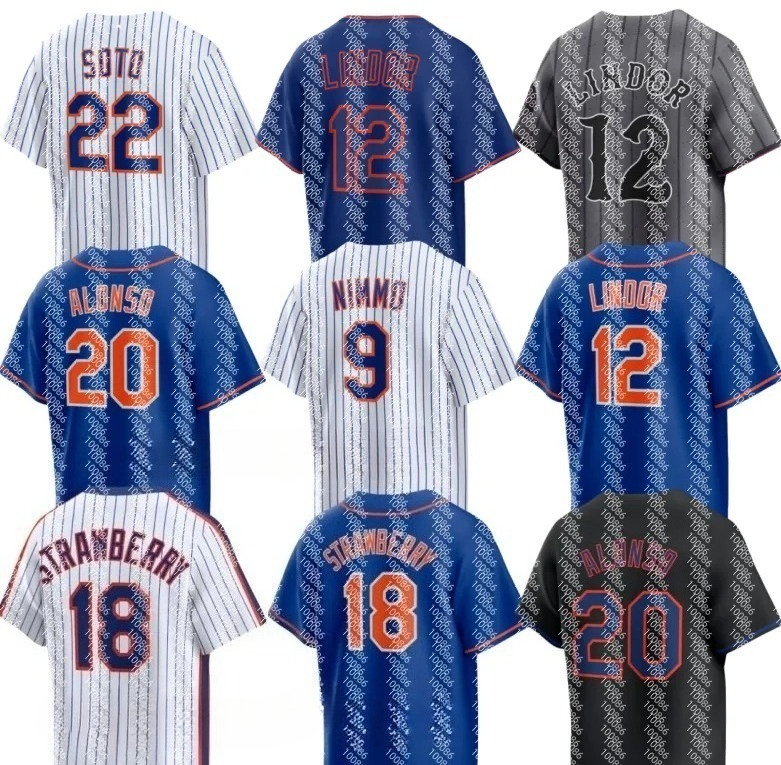 MLB Mets Jersey CUSTOM Darryl Mike Piazza Francisco Pete Alonso Brandon Nimmo Jeff McNeil Starling Marte Francisco Alvarez Mark Vientos Juan Strawberry Soto Lindor