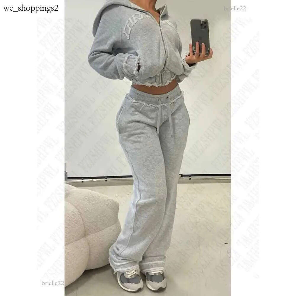 Women's Tracksuits Aesthetic Grey Fall Winter Outfit Punk Casual Retro Burrs Grunge Strtwear emo Girl Fairy Women Zipper Jacket Fashion Trousers Y241105Y880