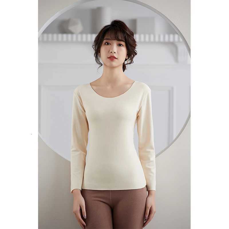 Thermal Intimates Womens Tops DoubleSided Brushed Seamless Autumn and Winter Autumn Clothes Womens Winter Warm Bottoming ShirtsT251020