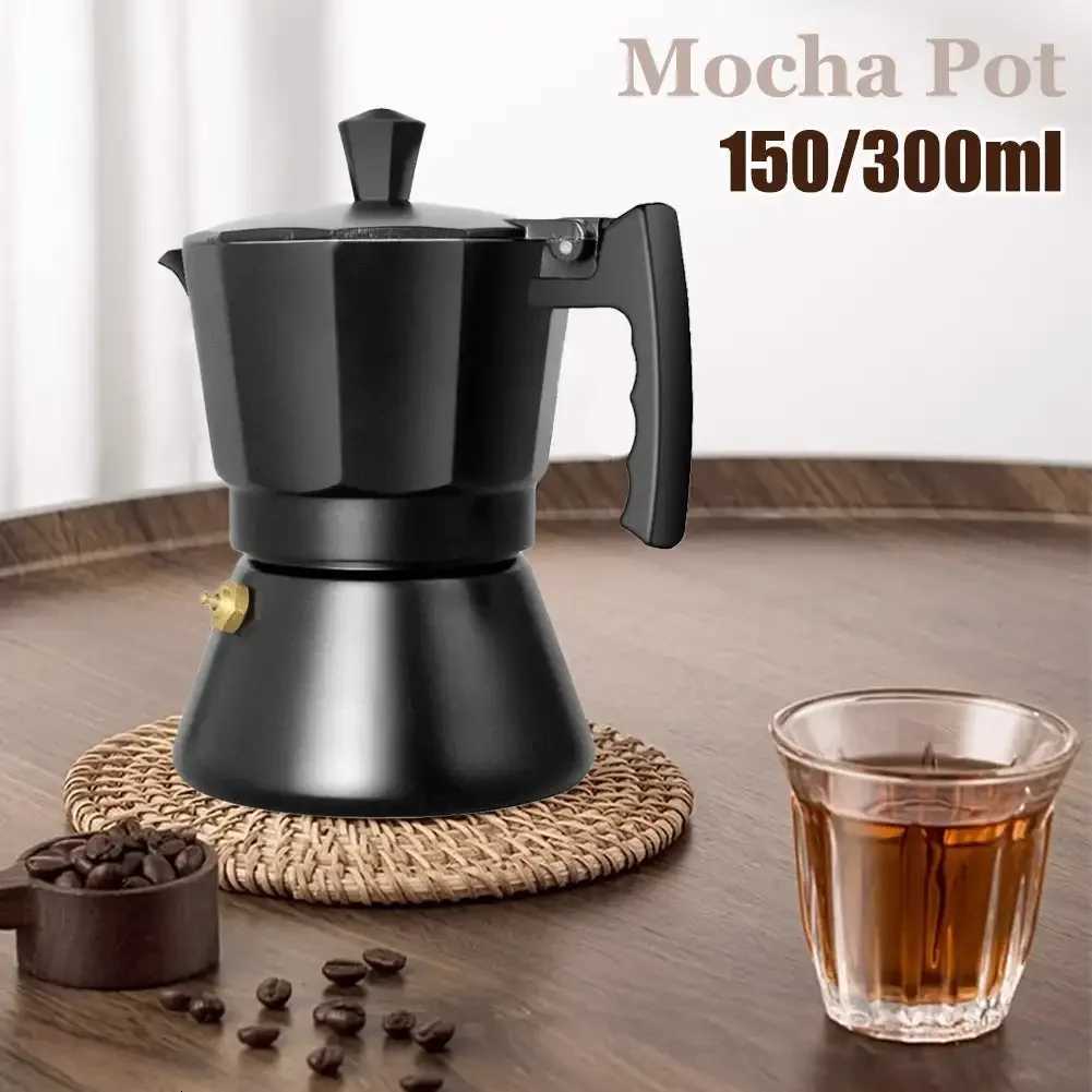 For Moka Coffee Pot 150300ml 36 Cups Authentic Italian resso Coffee Maker for Stovetop He Outdoor Coffee Pot Aluminum Y251020