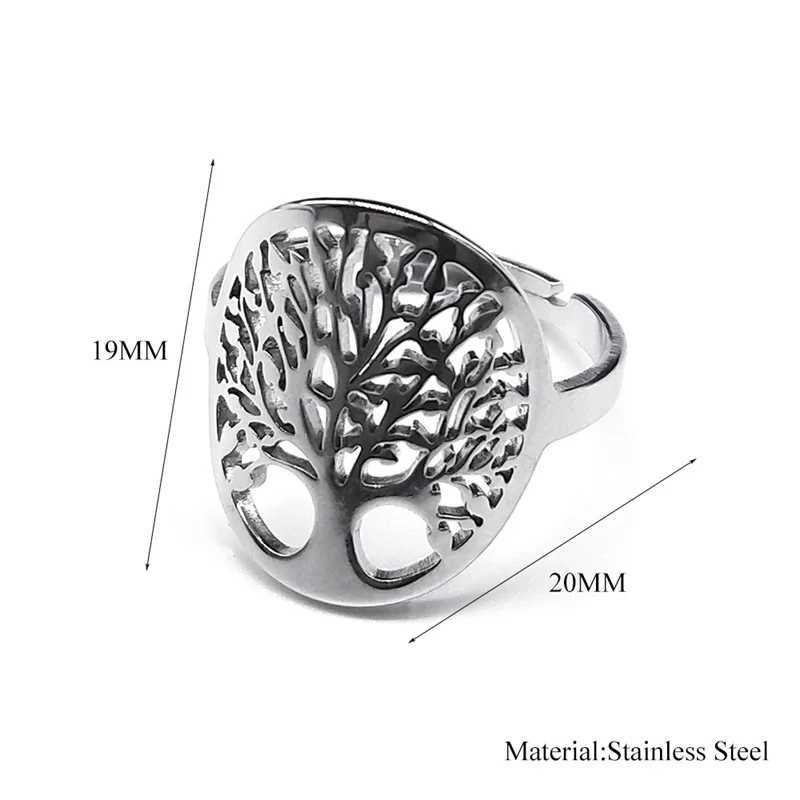 Vintage Viking Tree of Life Ring Stainless Steel Adjustable Finger Rings for Women Men Lucky Jewelry Couple Party Gift J251020