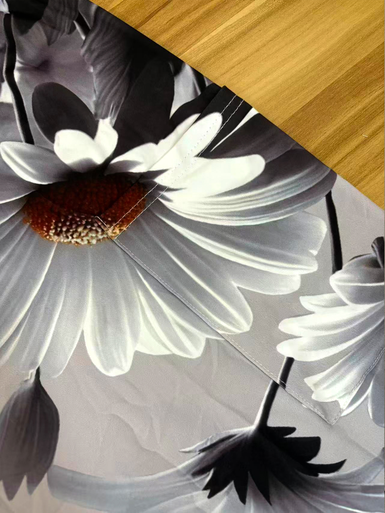 Women's Autumn & Winter New Fashion Floral Printed Casual Pants with Pockets, Milk Silk Elegant Wide-Leg Trousers -CF43761