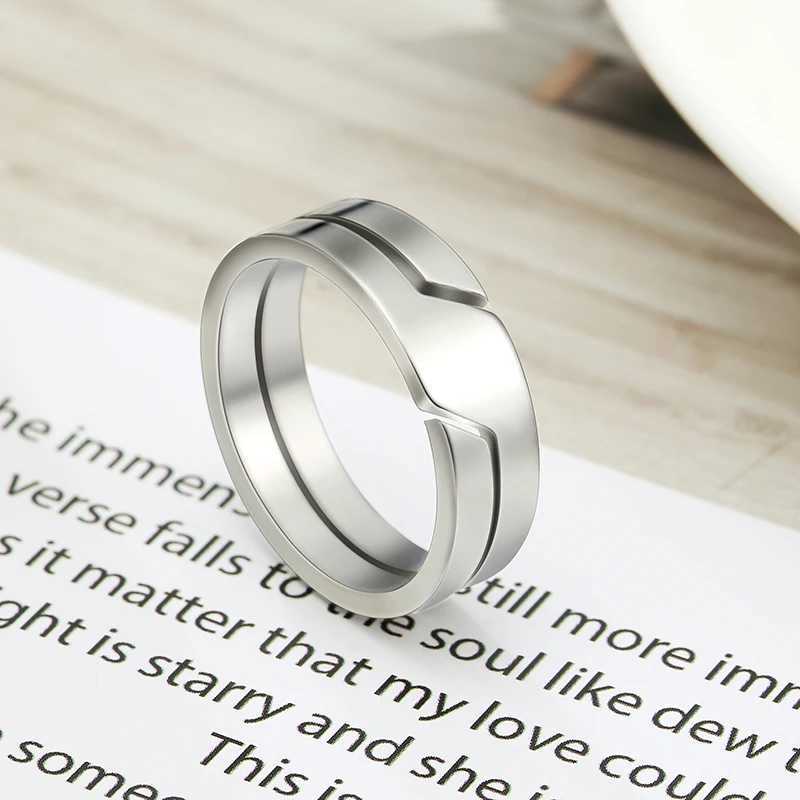 New Couple Ring for Men Women Fashion Simple Stainless Steel Casual Finger Rings Jewelry Engagement Anniversary Gift J251020