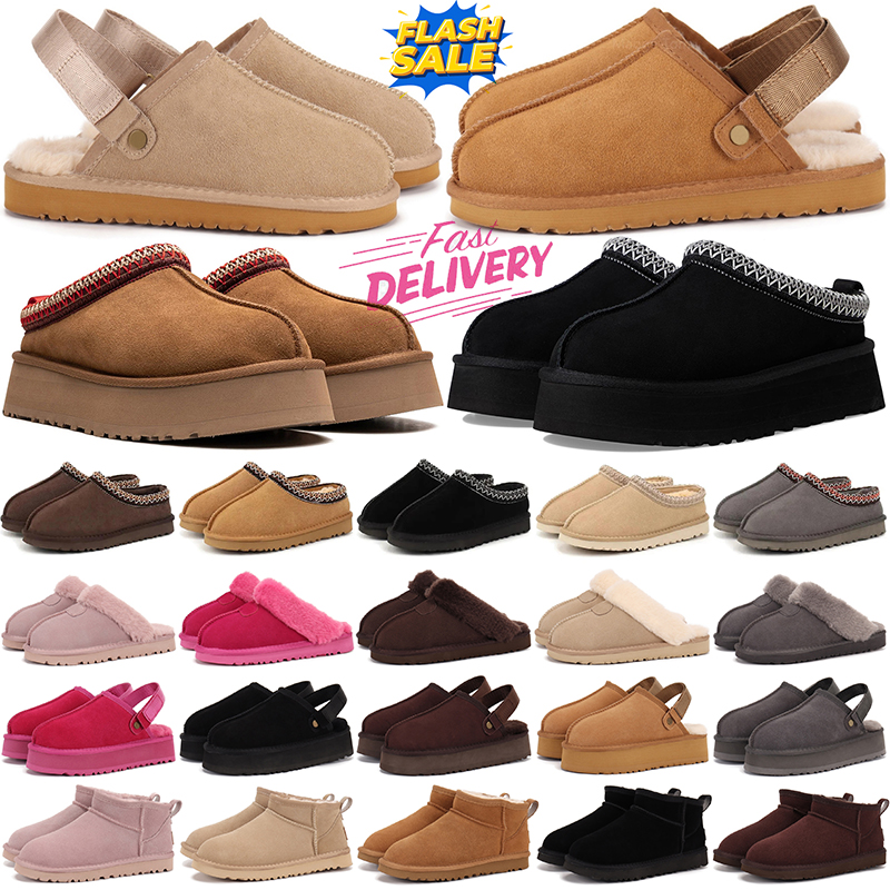 free shipping designer slippers womens platform boots tazz slides shoes snow boot sandals classic ultra mini ankle boots black chestnut warm Bowtie 35-43