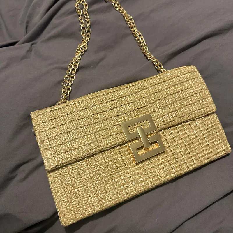 Summer Trend Women Boho Woven Beach Bag Envelope Wallet Flap Handbags Summer Straw Clutch Purses Wicker Shoulder Messenger BagsT251020