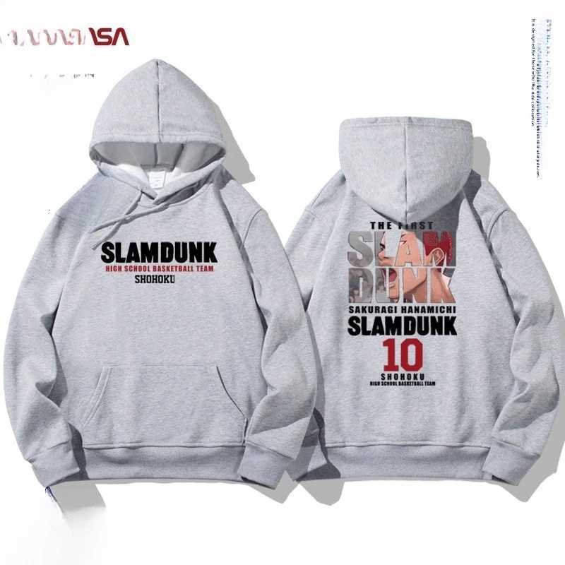 NASA joint autumn and winter cartoon slam dunk print student hooded sweatshirt men and women plus velvet longsleeved pullover W251020