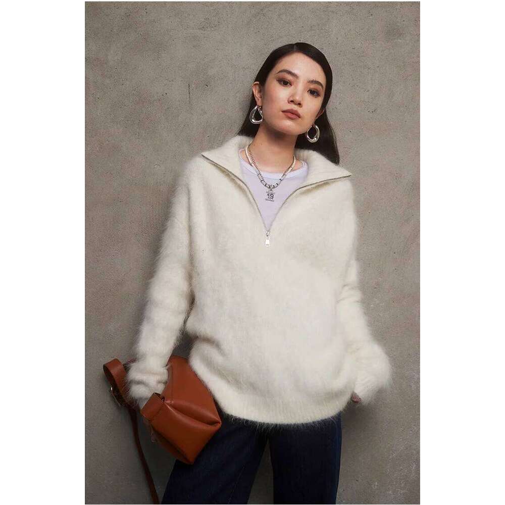 Winter New Stand-Up Collar Pullover Fluffy Mink Cashmere Sweater Long Sleeves Women High Quality Jz001 251020 251020