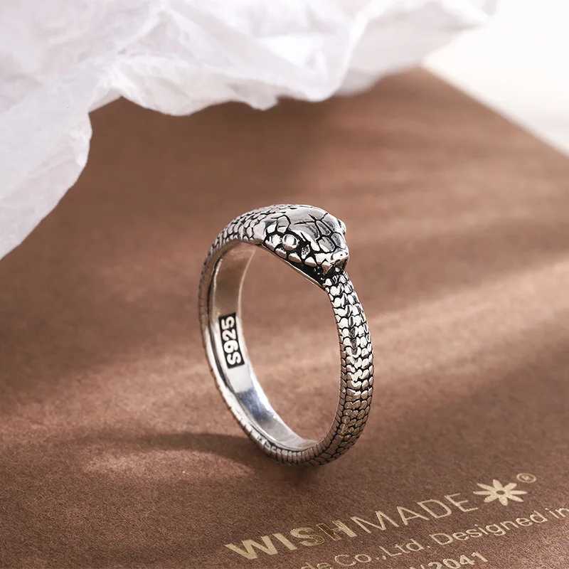 New in 925 Sterling Silver Snake Adjustable Rings For Women Wedding Engagement Luxury Jewelry AccESSories J251020