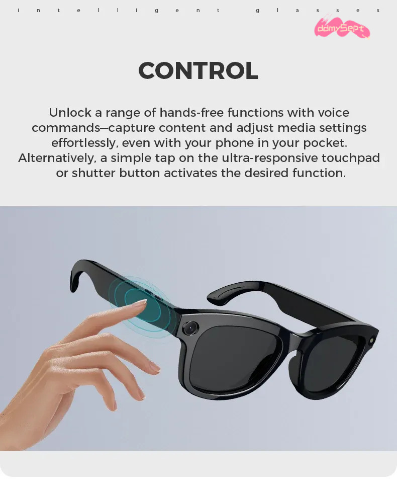 Smart Glasses with Camera: HD 1080P Video Capture Sunglasses | Polarized Lens, Security & Sports DVR Camcorder ddmysept Z260306