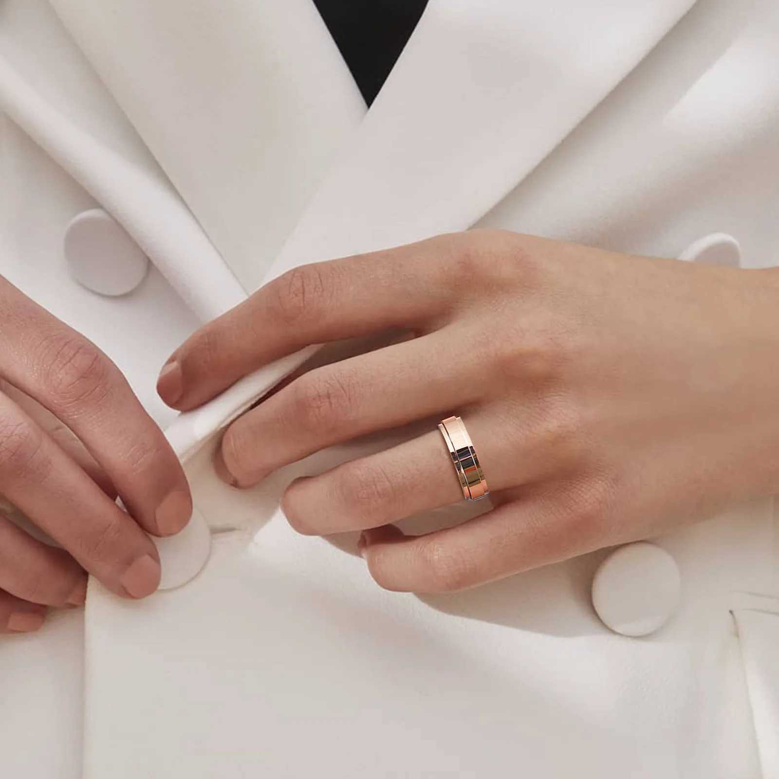 Stainless Steel Spinner Fidget Ring for Men Women Anxiety Jewelry Size 5 To 12 J251020