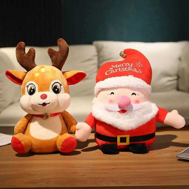 22CM Lovely Santa Claus Elk Plush Toys Stuffed Animal Doll Christmas Gifts For Home Decoration High Quality J251020