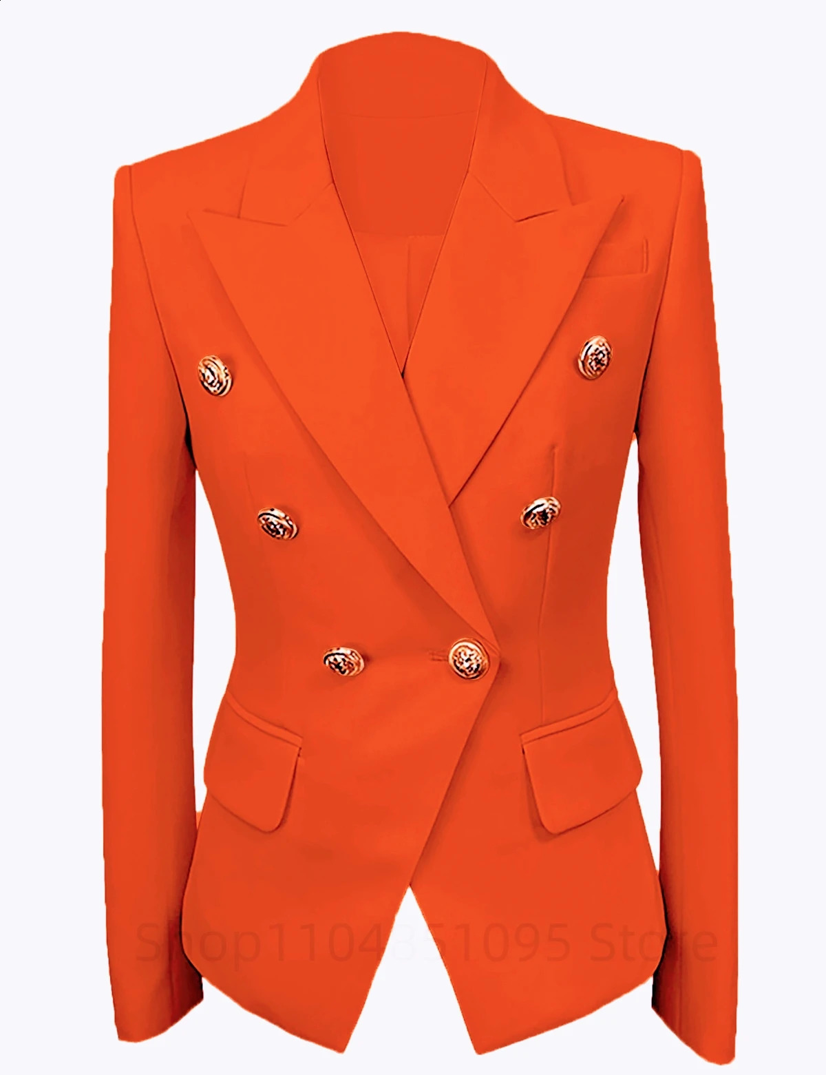 Women Office Lady TurnDown Collar Blazer Vintage Coat Fashion Gold Buttons Long Sleeve Ladies Outerwear Stylish Tops for Party 251106