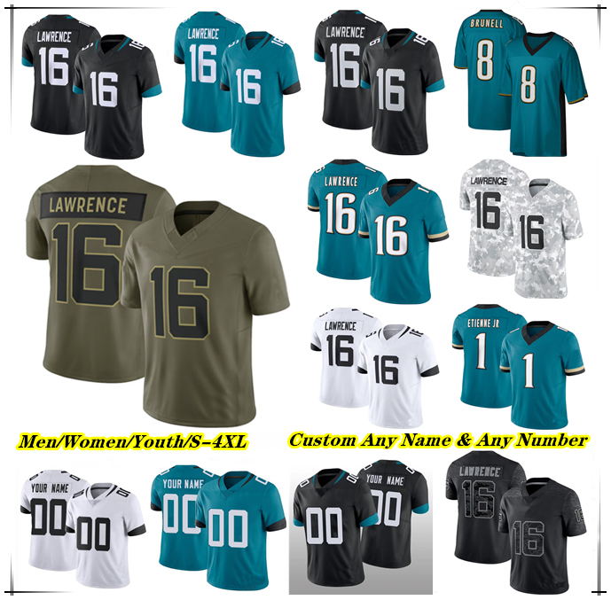 American Football Jerseys Trevor Lawrence Travis Hunter Travis Etienne Bhayshul Tuten Brian Thomas Jr Devin Lloyd Brenton Strange Foyesade Oluokun Washington 4X