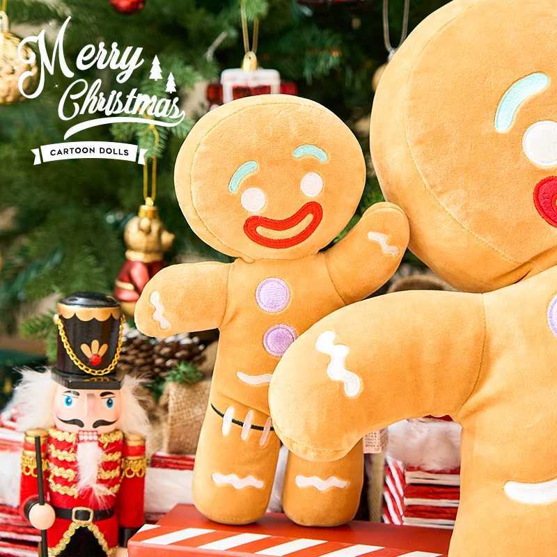 Gingerbread Man Anime Plush Toys Cookies Man Stuffed Doll Soft Sofa Cushion Room Decor Christmas Decor Xmas Gifts For Kids J251020
