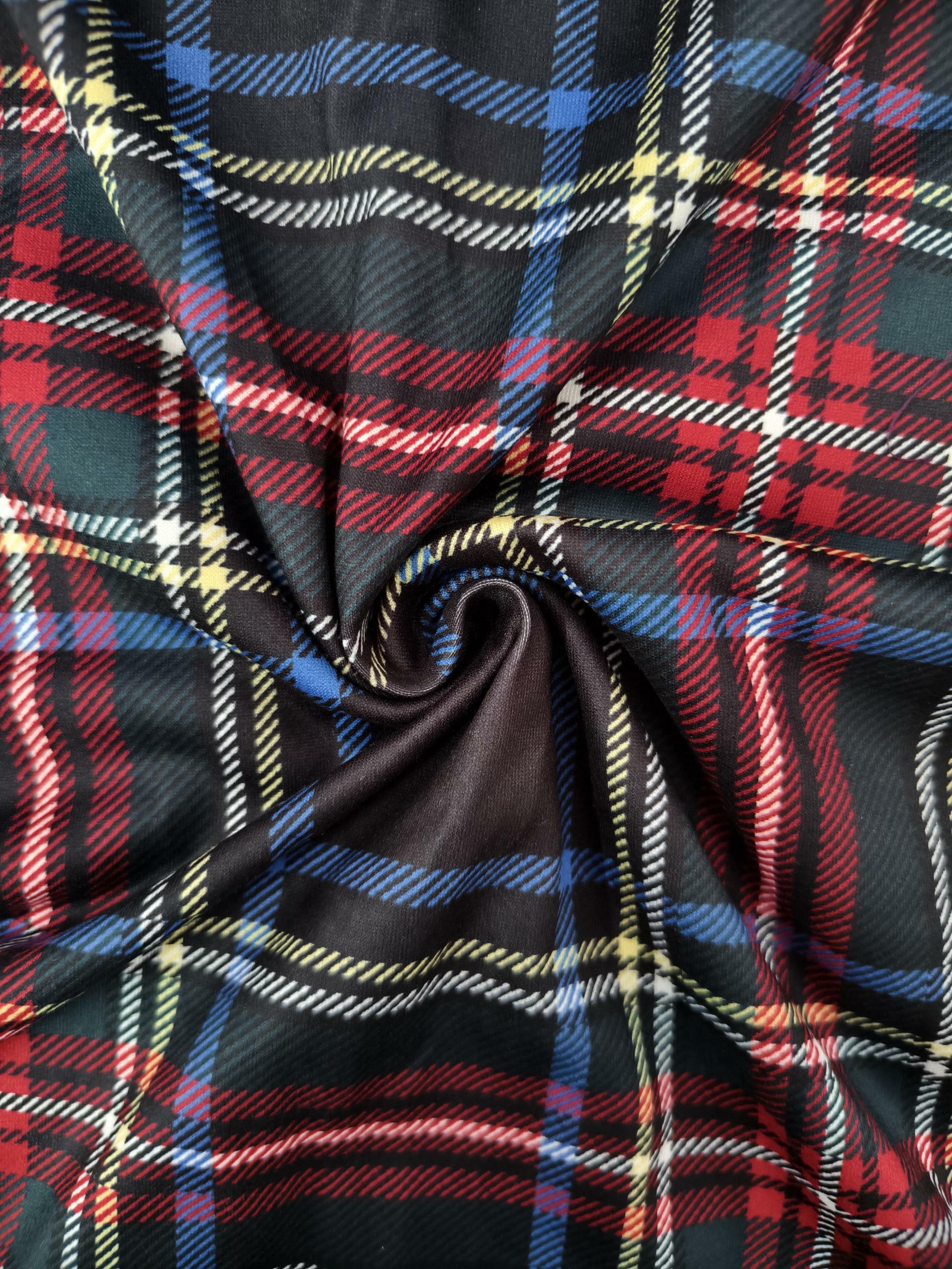 Women's Autumn & Winter Plaid Printed Long Sleeve Mermaid Dress, Elegant Commute & Casual Slim - Fitting Milk Silk Dress-CF56390