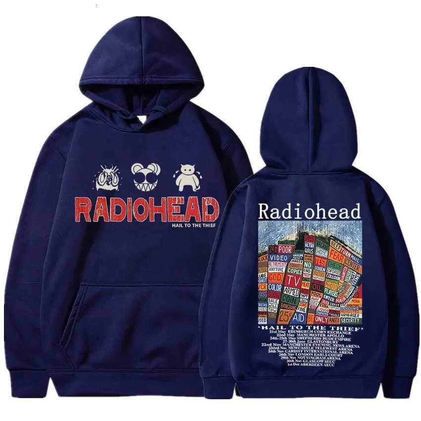 Radiohead Retro Hiphop Rock Band Print Men Hoodie Street Casual Fashion Trendy Y2K Daily Loose LongsLeeve Sweatshirt W251020