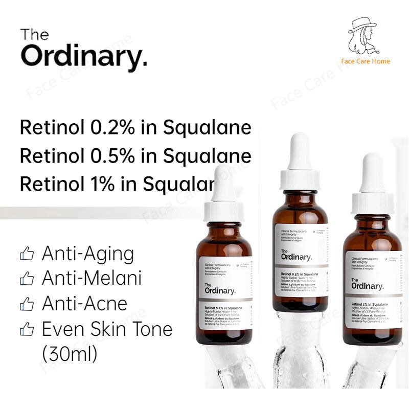 The Retinol 1% Squalane Face Serum Original Products Fade Fine Lines Firming Skin Niacinamide 10% Moisturizing Caffeine Solution 5% Hydrating Anti Puffiness Skincare
