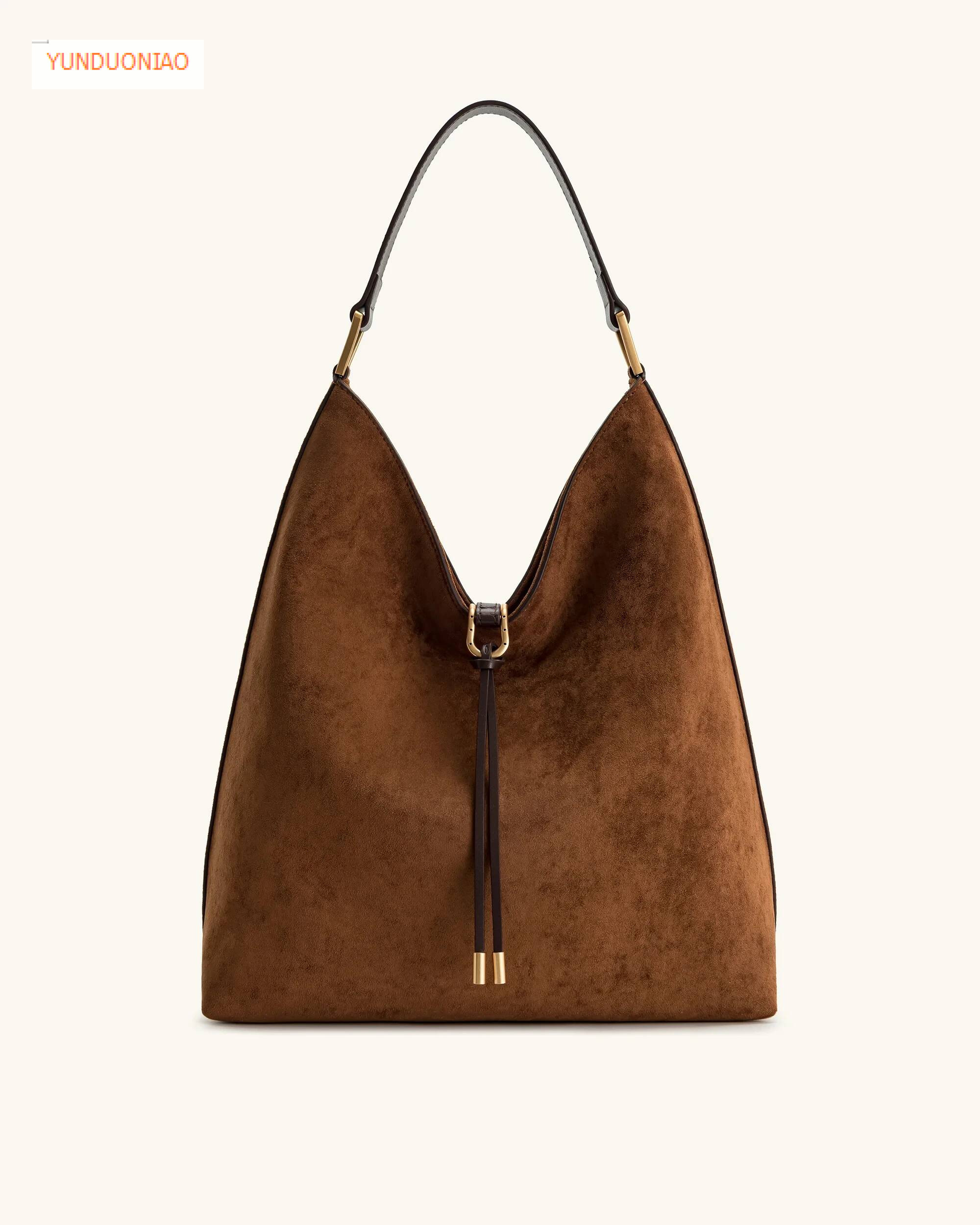 French niche style suede retro handbag autumn and winter new large capacity elegant luxury bag minimalist women's shoulder bag designer bag