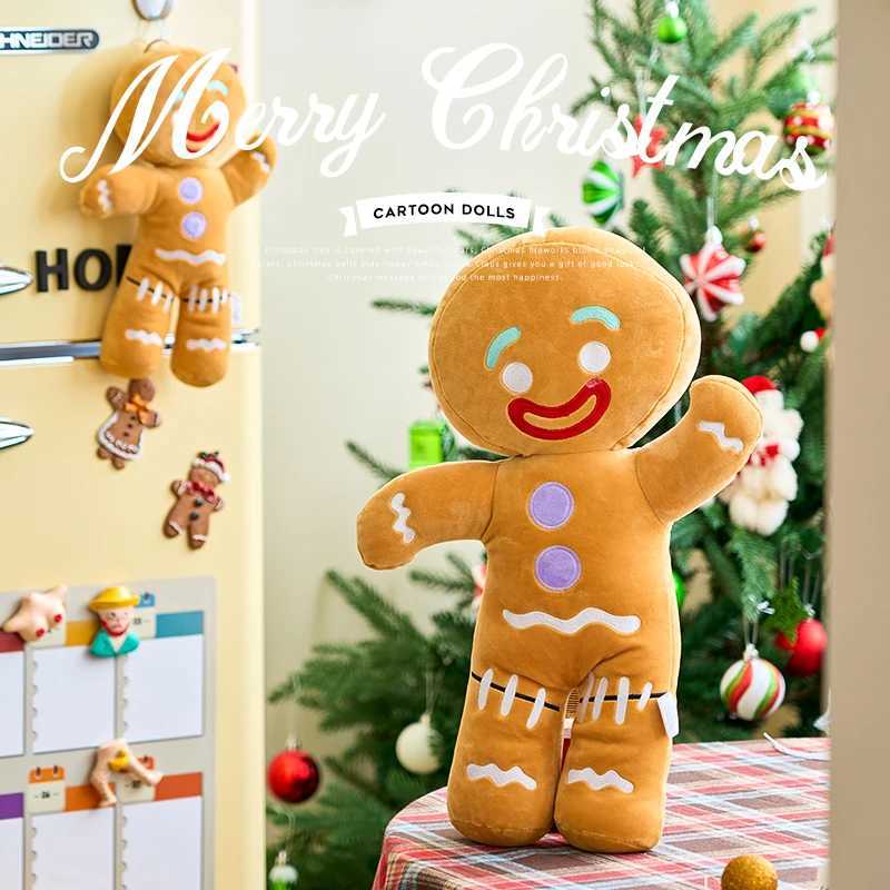 Gingerbread Man Anime Plush Toys Cookies Man Stuffed Doll Soft Sofa Cushion Room Decor Christmas Decor Xmas Gifts For Kids J251020