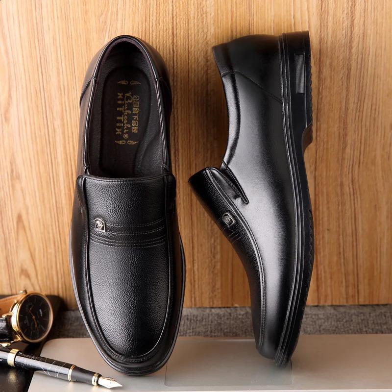 Leather Men Formal Shoes Mens Loafers Dress Moccasins Breathable Slip on Black Driving Shoes Plus Size 3846 251013