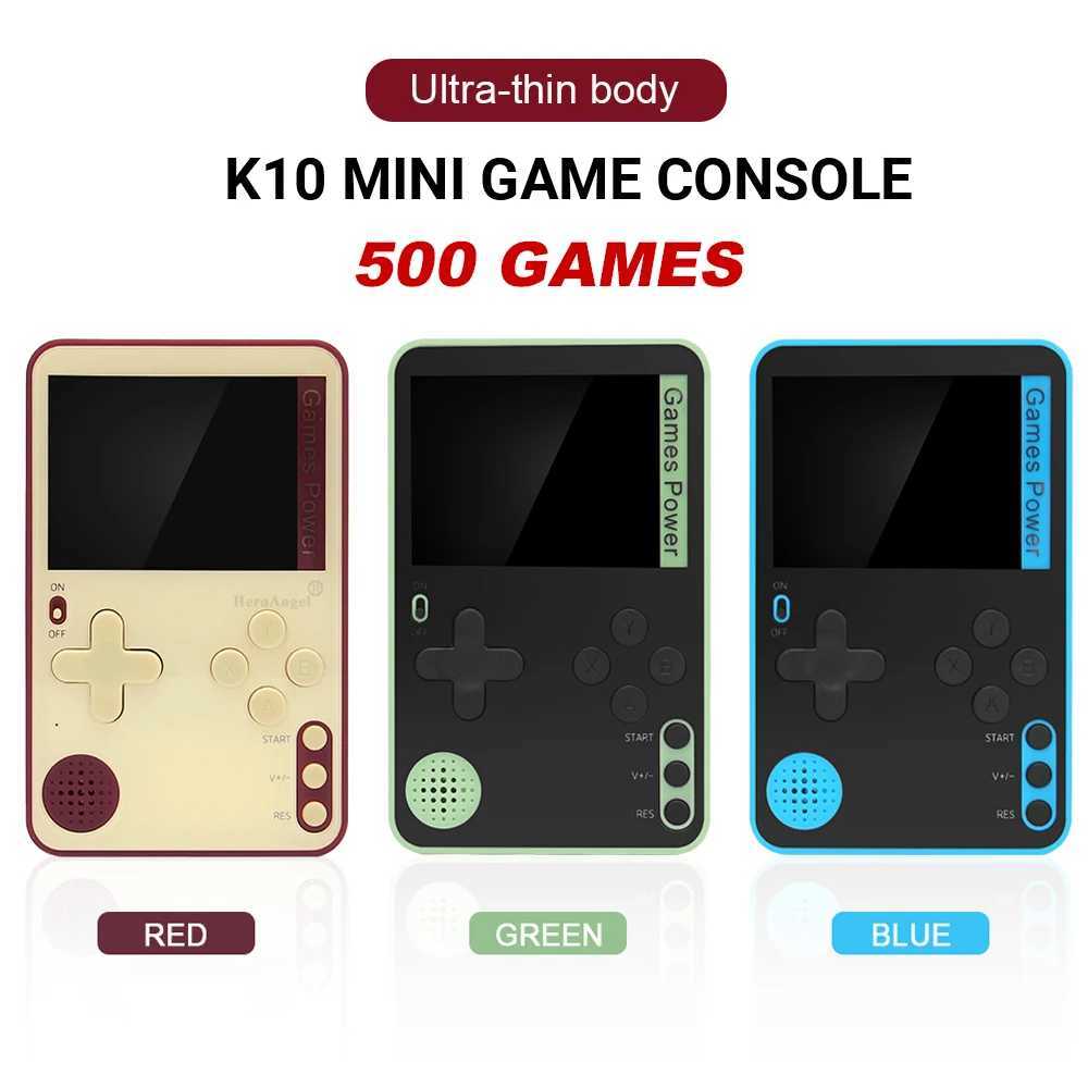 K10 Ultrathin Handheld Game Console 24inch Color Screen Handheld Game Console with 500 Retro Games 400mAh Rechargeable Battery J251120