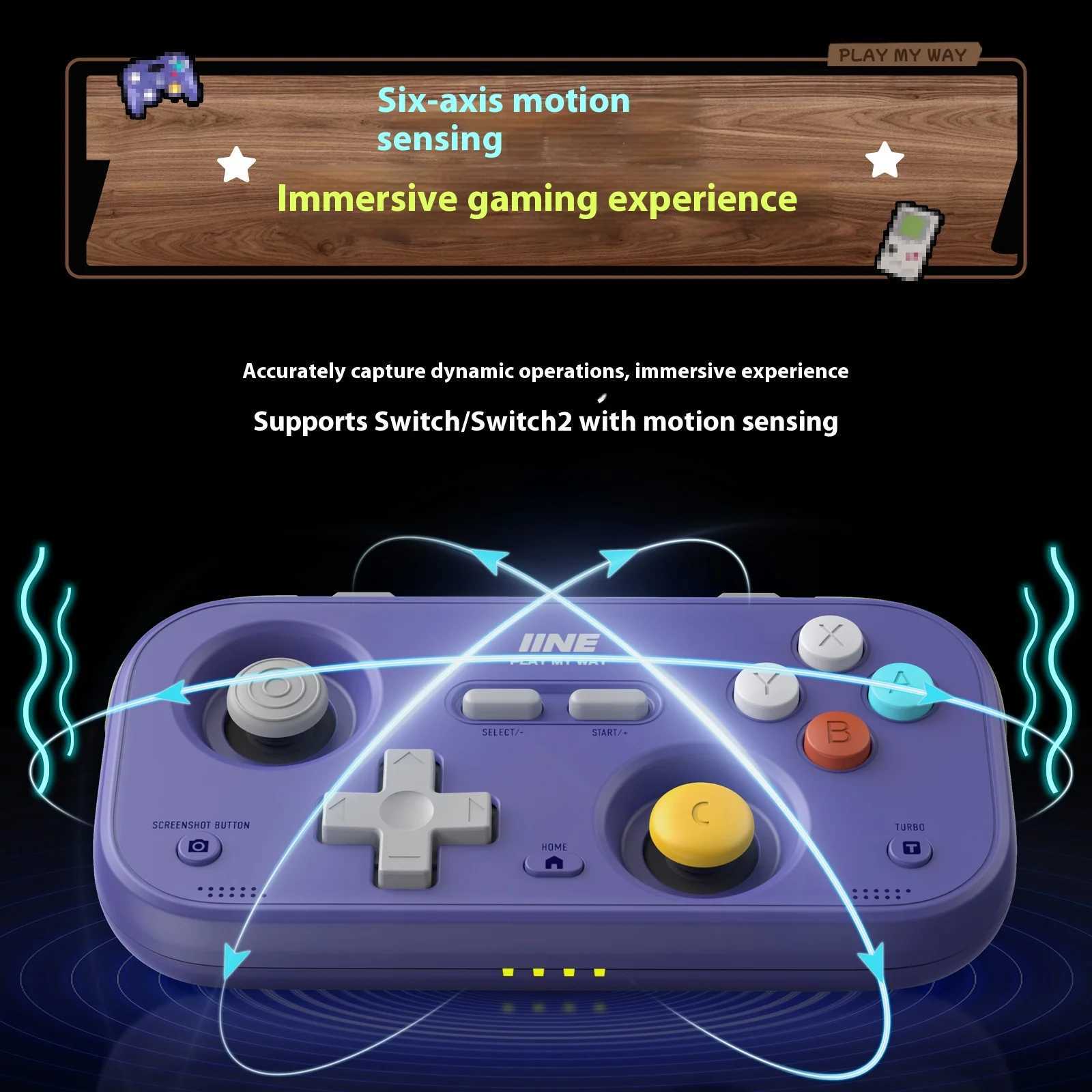 IINE Game Controller Retro Pocket Gamepad With 1000Hz Hall Joystick Portable Mini Streaming Simulator For Switch2SwitchLite J251120
