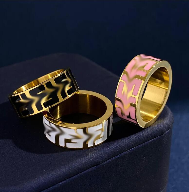Designer Ring Letter F 18K Titanium Steel Rings for women Stainless Band rings Love Ring Female gift Wedding Valentine Elegant rings