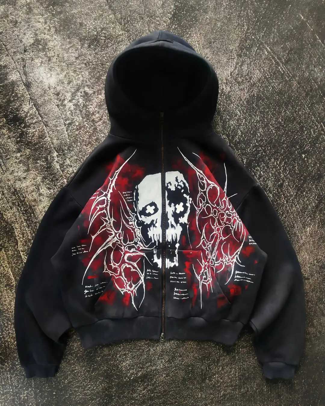 Retro Block Trend Text Slogan Pattern Print Hoodie High Bright Subculture Creative Autumn Sweatshirt Men Loose Sports Trend Top W251020