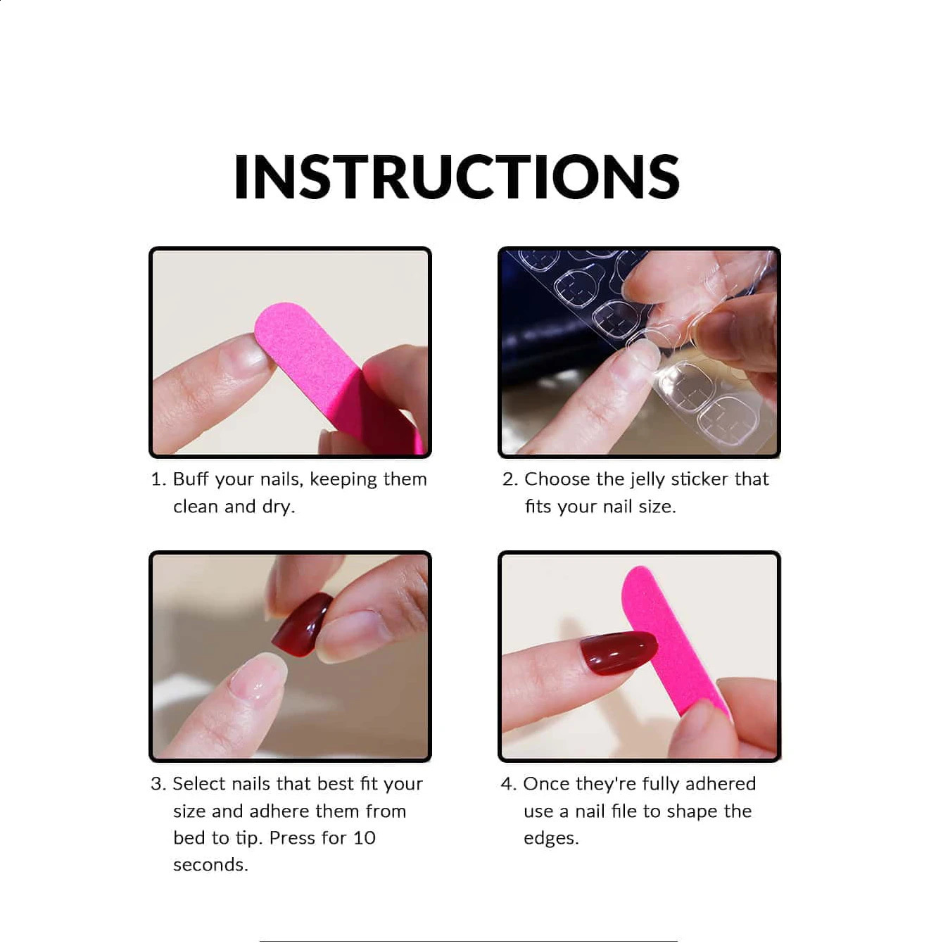 24PCS Red French Pointed Nails Christmas Fake Nails With Snowflake Christmas Hat Artificially Adhered To The Nails 251014