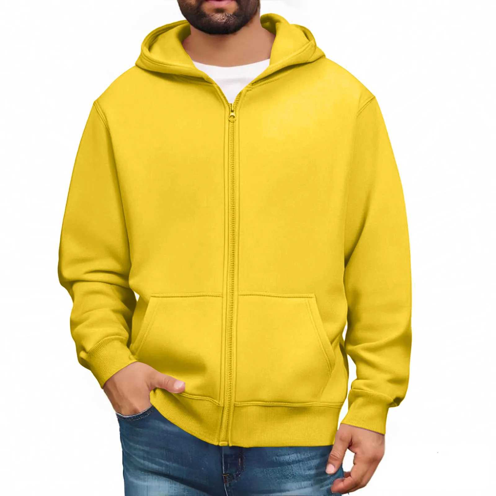 MenS Hooded Sweatshirt Solid Color Simple Jacket Hood Design Top Kangaroo Pockets Daily Wear All Seasons Basic Jacket Daily W251020