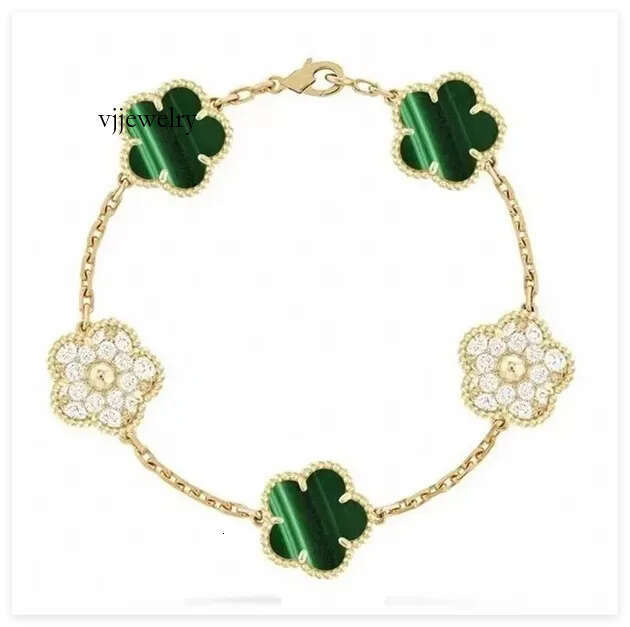 Luxury Designer Clover Bracelet jewelry Bracelets 18K Gold Plated Sier Plate Agate Dia Fashion Love Charm Chain For Women Wedding Gift Party 20 color