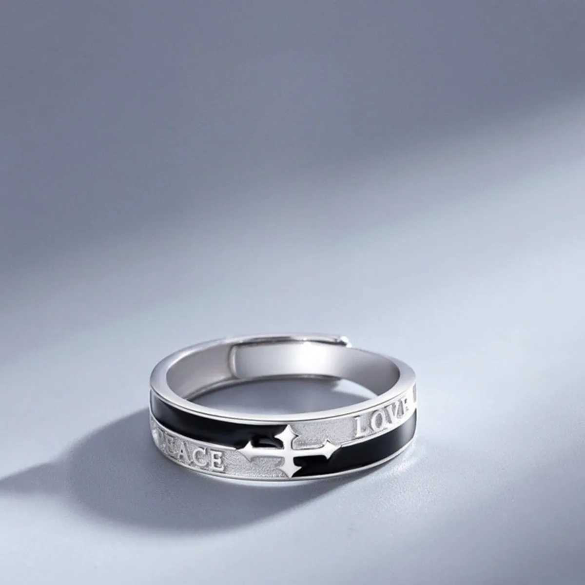 Adjustable Cross Ring Stainless Steel Punk Jewelry for Women Men Comfort Fit Daily Wear Gift Idea J251020