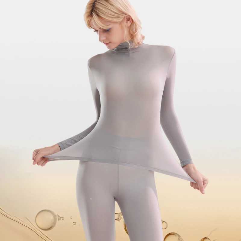 Ultra High Quality High Neck And Beautiful Skin Tone Womens Thermal Underwear Set Comfortable And Warm UnderwearT251020