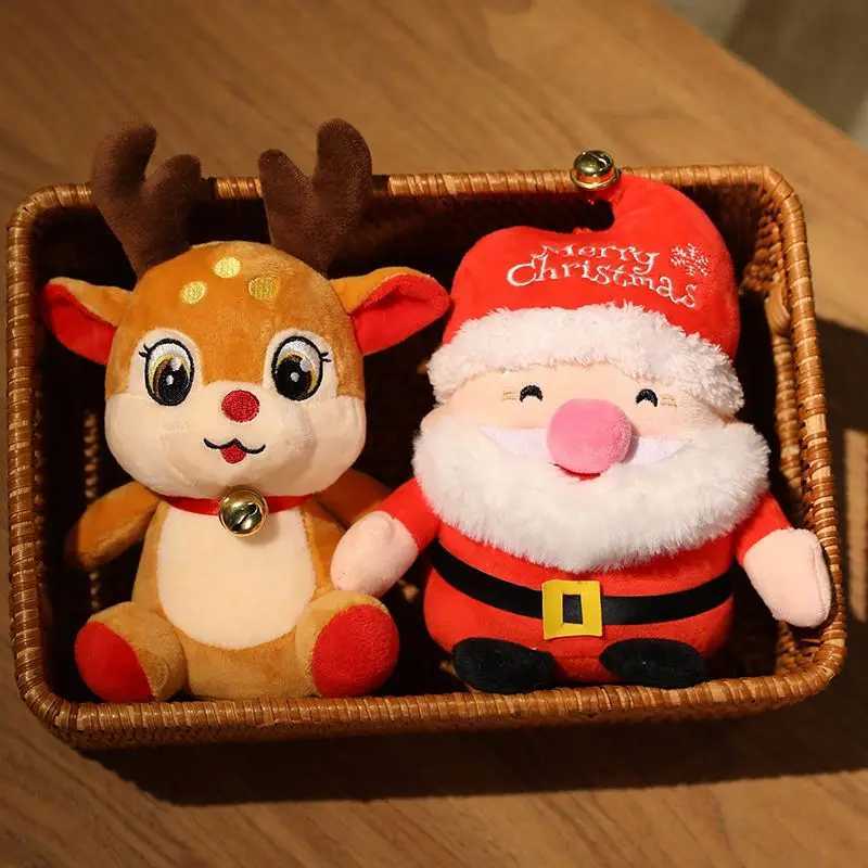 22CM Lovely Santa Claus Elk Plush Toys Stuffed Animal Doll Christmas Gifts For Home Decoration High Quality J251020