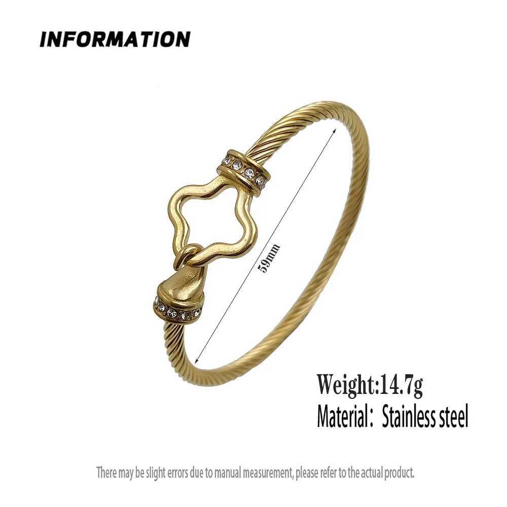 Diamondshaped hook ladies bracelet light luxury zircon 18k stainless steel jewelry gift banquet personal use accessory J251021