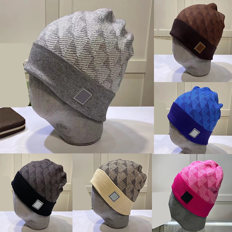 designer beanie Plaid classic hats for men women knitted bonnets winter hats fall thermal skull cap casual travel classical luxury beanies grey black grey keep warm