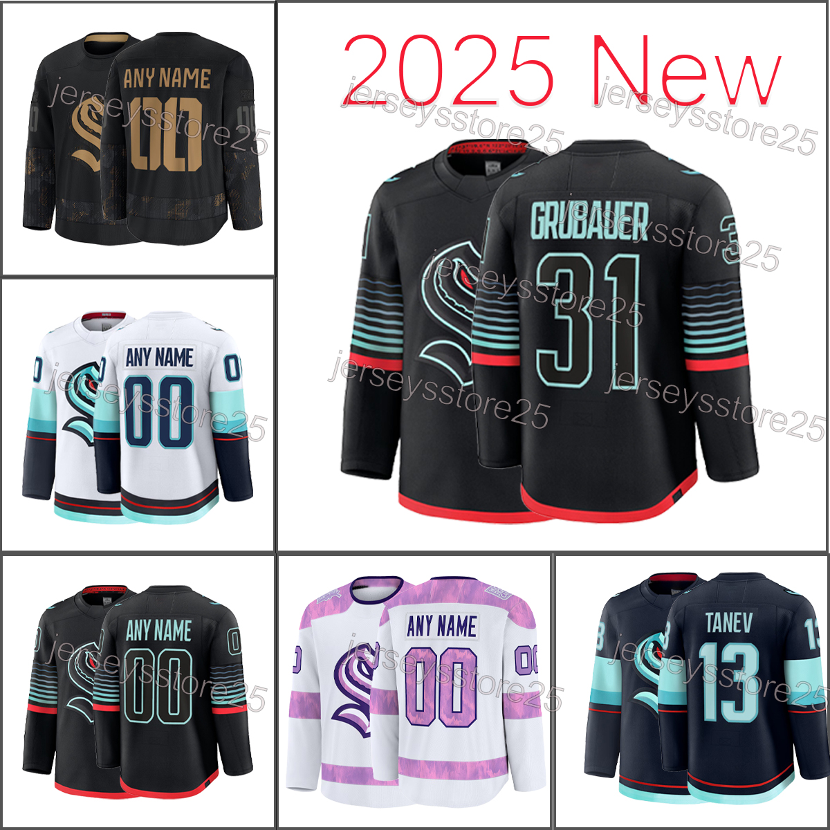 Philipp Grubauer #10 Matty Beniers hockey jersey Jordan Eberle Adam Larsson Vince Dunn 84 Kakko Seattle KrakenS 55 Lindgren 27 Marchment 88 Gaudreau jersey