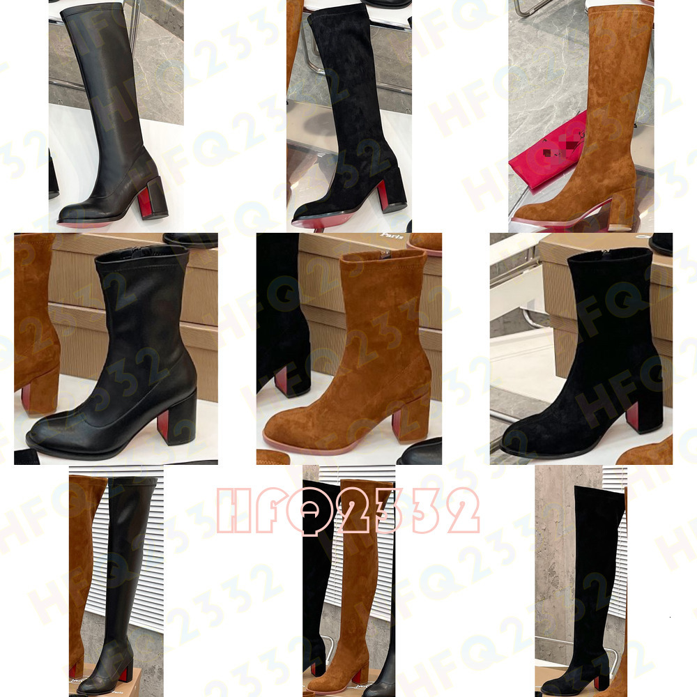 10A red bd boots Over the Knee Heels Boots Women's Classic Fashion Casual Heels Suede Brown Black Rivet heels designer boots Top designer ankle boots 5b
