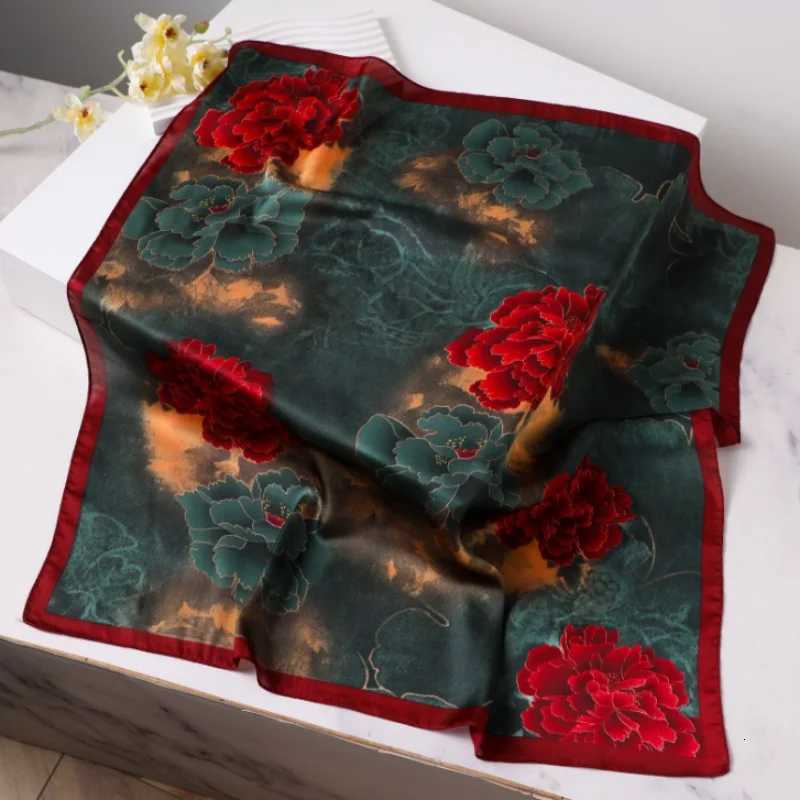 Luxury Silk Feeli Square Scarf Women Satin Bandana Print Scarves Head Band Fashion Lady Hair Shawl Wrap Female Neckerchief Hijab W251021